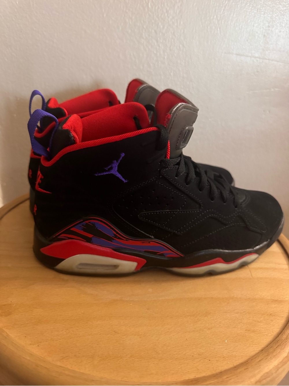 Jordan High-Top Sneakers Black with Red and Purple Accents